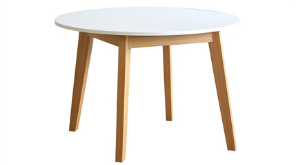 Modern Round Dining Table with Wooden Legs for Kitchen or Dining Room