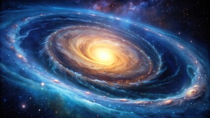 A Celestial Tapestry A Spiraling Galaxy in the Vastness of Space, a Dance of Cosmic Dust and Light, Unfolding Before Our Eyes