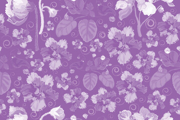 Fototapeta premium Seamless pattern with house plants in full bloom