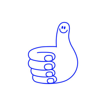 Vector line simple illustrations, hands and gesture in outline style, sticker gesture, print and poster design