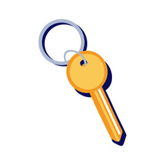 Vibrant vector illustration of a colorful key with bold outlines and modern design, perfect for security, technology, or creative concept use.