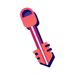 Vibrant vector illustration of a colorful key with bold outlines and modern design, perfect for security, technology, or creative concept use.