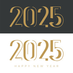 Holiday typography numbers 2025 for season Christmas and New Year decoration