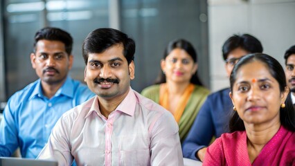 Indian employees participating in a training session focused on financial literacy.
