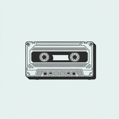 Fototapeta premium Retro cassette tape illustration capturing the nostalgia of analog music in a modern design context perfect for vintage enthusiasts and music lovers