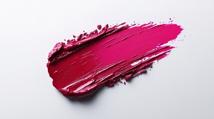 Pink lipstick on a white background. Close-up.	
