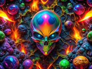 Alien Metal Fusion in Obsidian Abyss – High Dynamic Range Background for Sci-Fi Designs