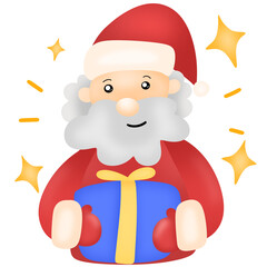 santa claus with a gift