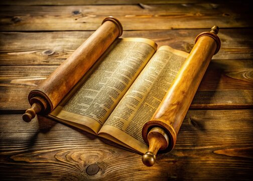 Ancient Revelations on Parchment: Holy Verses from the Torah or Pentateuch