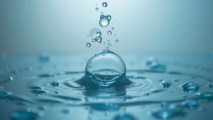 Macro shot of bubbles suspended in water smooth spherical shapes rising