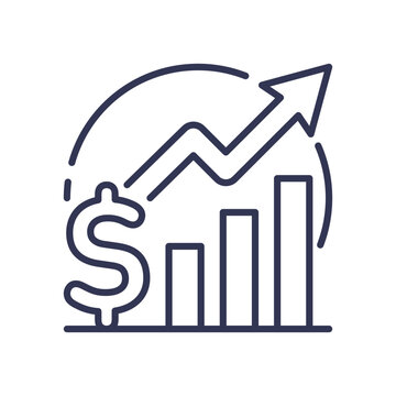 recommend clip art: Graph with dollar sign and upward arrow symbolizes increasing annual income.