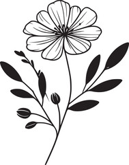 This is an illustration of flowers in a simple and modern line art style.