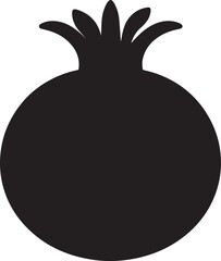 pomegranate fruit icon silhouette vector art illustration.