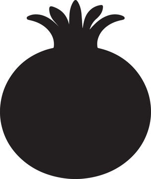 recommend clip art: pomegranate fruit icon silhouette vector art illustration.