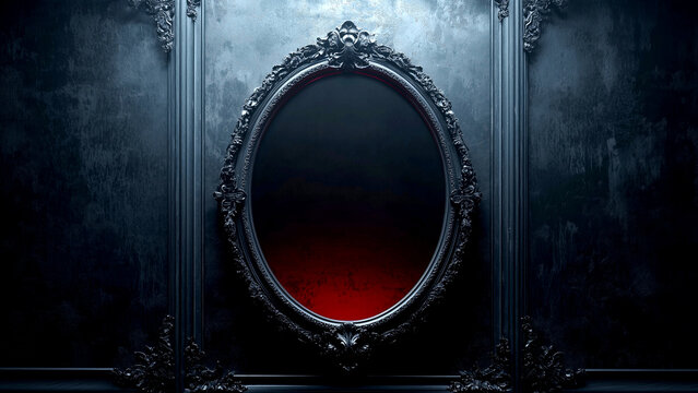 Mystical energies reflected in spellbound mirror, magic mirror, haunted mirror, witchcraft, Halloween mirror, haunted background, Halloween wallpaper, Halloween magic, ghostly mirror