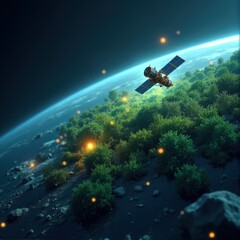 Obraz premium Satellite environmental monitoring