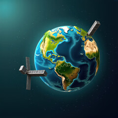 Naklejka premium Satellite environmental monitoring