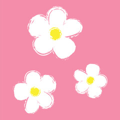 Hand drawn cute flowers vector