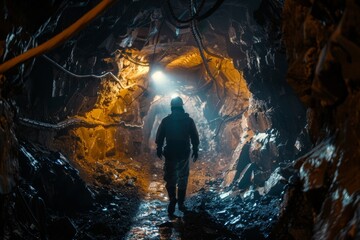 Obraz premium miner underground mining gold