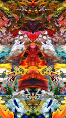 Fototapeta premium Abstract background art . Ethnic pattern. Mixtures of oil paint. Trendy hand painting canvas. Wall decor and Wall art prints Idea. 3D Texture. Art object