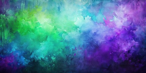 Abstract painted art background in purple, blue, and green