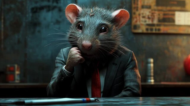 rat banker bad politician, greed anger business concept. cartoons. Illustrations