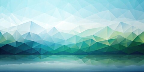 Abstract Geometric Landscape with Reflections in Still Water