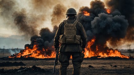 Fire Burning in the Battlefield