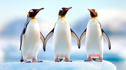 Fototapeta premium Penguins Standing on an Iceberg in Antarctica