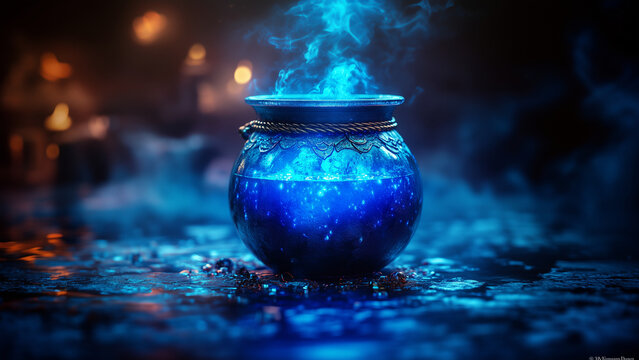 An elegant witch s cauldron elixir in a sleek Gothic design