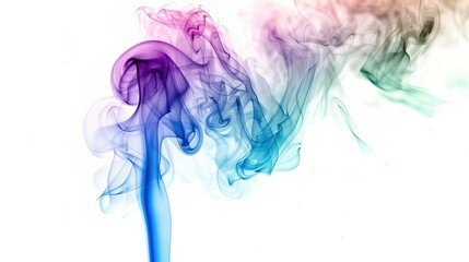 Dense multicolored smoke of red, purple and pink colors on a black isolated background. Background of smoke