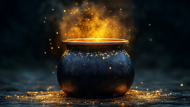 An elegant cauldron elixir minimalist and Gothic in design