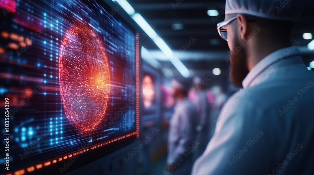 Wall mural futuristic digital technology and data analytics concepts powering innovation business transformatio