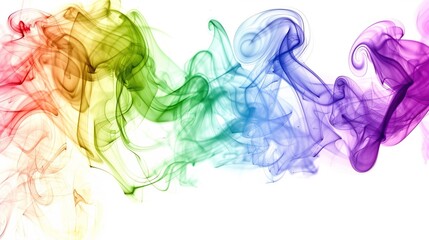 Dense multicolored smoke of red, purple and pink colors on a black isolated background. Background of smoke