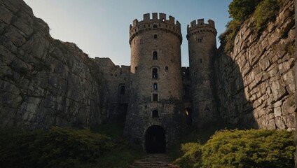 An enchanting archer tower nestled within a picturesque landscape