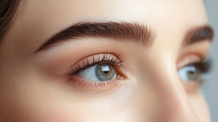 Close-up of a human eye highlighting details and natural beauty.