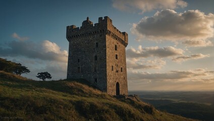 A picturesque archer tower surrounded by greenery delights visitors