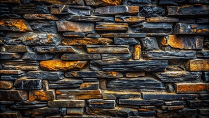 Obraz premium Black Abstract Background of Old Stone Wall Texture for Creative Projects and Design Needs