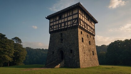 Obraz premium A picturesque archer tower that enhances the landscape's beauty
