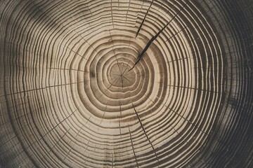 Fototapeta premium A close-up view of a tree trunk's cross-section