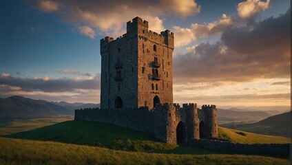 A serene archer tower beside a tranquil river offers peace and reflection