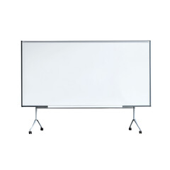 Modern blank whiteboard with metal stand, ideal for office presentations, classroom teaching, or creative brainstorming sessions.