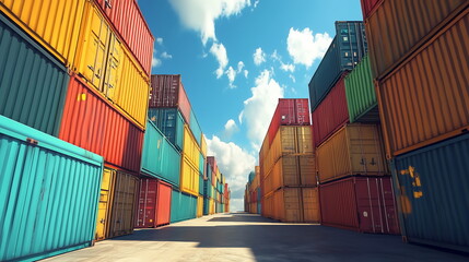 Fototapeta premium container cargo freight ship in the port