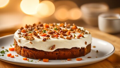 Pan-Fried Carrot Cake served in dish isolated on table top view of food
