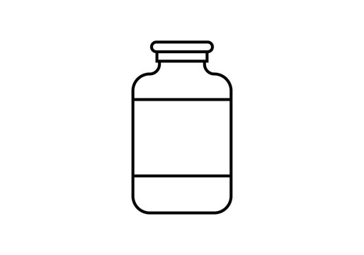 Icono negro de bote de f&aacute;rmaco