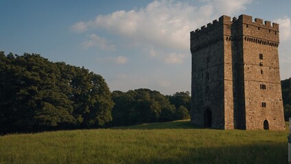 A stunning archer tower at dawn creates a magical scene filled with promise and beauty