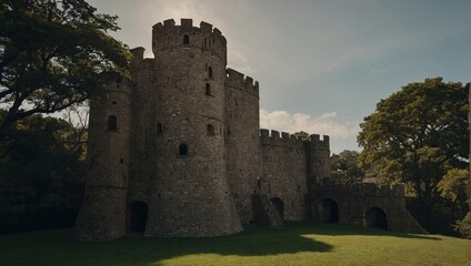 A stunning archer tower captured in the golden hour glow