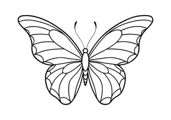Continuous Line Art of a Butterfly Wing Pattern – Elegant Minimalist Vector