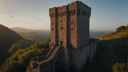 A stunning archer tower framed by breathtaking landscapes enchants all
