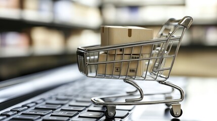 Shopping Cart on Keyboard for Online Commerce